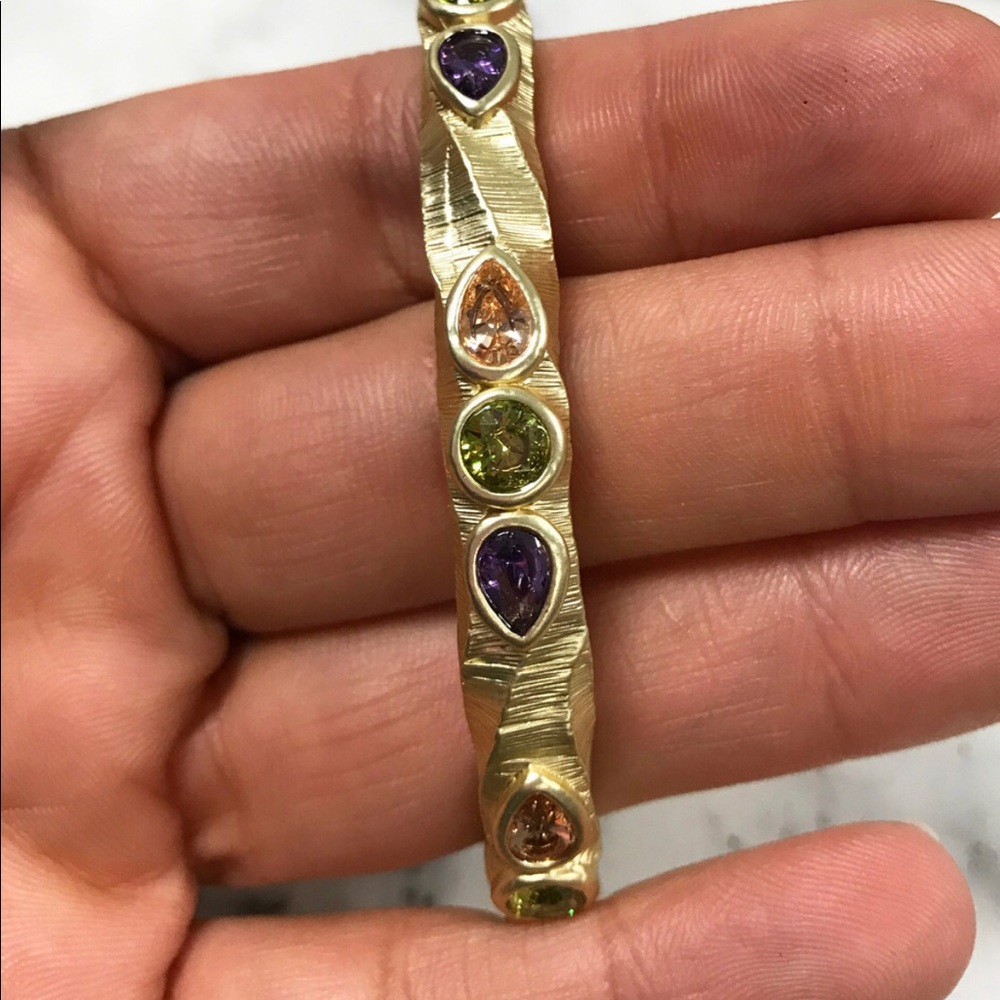 Twisted Byzantine Crystal Insets Bangle,NWT